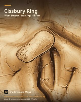 LiDAR shading of Cissbury Ring