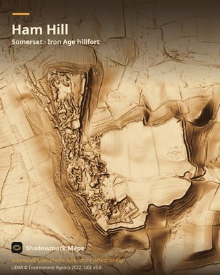 LiDAR shading of Ham Hill
