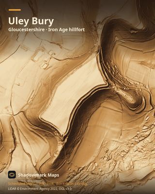 LiDAR shading of Uley Bury