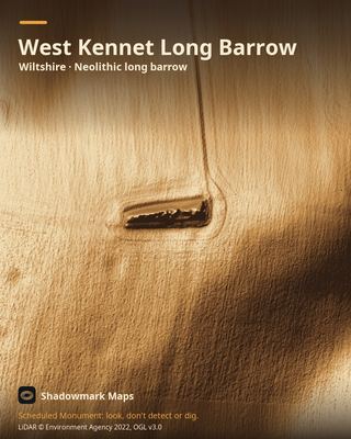 LiDAR shading of West Kennet Long Barrow